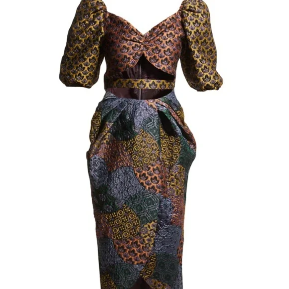 Autumn Adeigbo Makenna Brocade Cutout Dress – Custom Tailored Size 2-4 - Picture 3 of 12